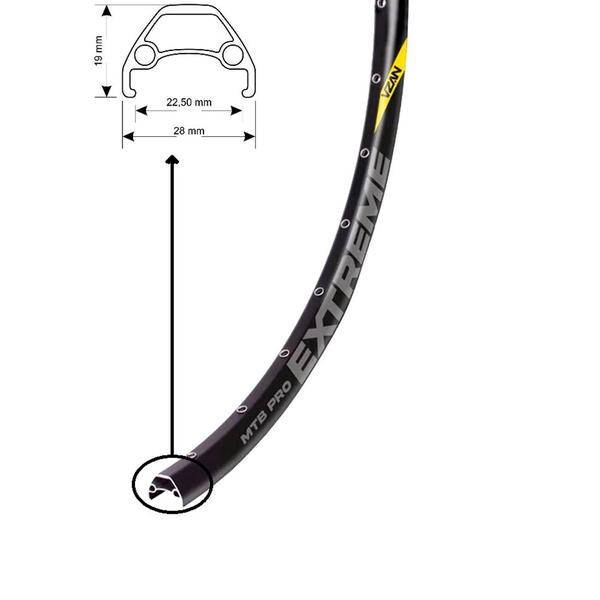 Roda Aro 26/32 Furos Mtb Cross Country Tubeless Ready Valvula Fina Freio a Disco Extreme Pro Vzan Imagem de Roda Aro 26/32 Furos Mtb Cross Country Tubeless Ready Valvula Fina Freio a Disco Extreme Pro Vzan