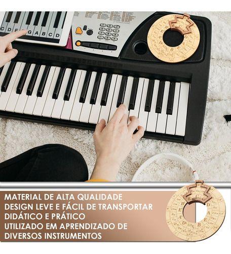 Imagem de Roda De Acordes Quintas Estudo Teoria Musical Madeira Violão Círculo Melodia