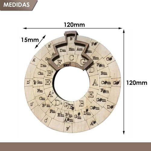 Imagem de Roda De Acordes Quintas Estudo Teoria Musical Madeira Violão Círculo Melodia