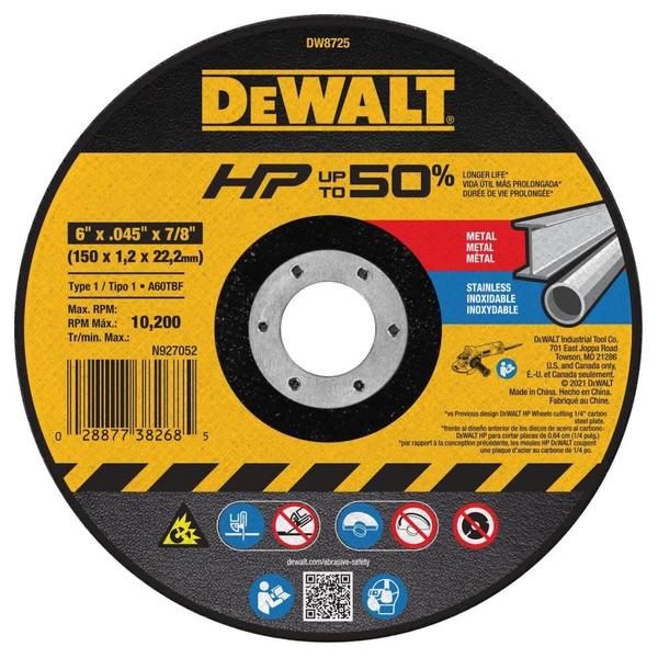 Imagem de Roda de corte DEWALT DW8725 15,24 cm x 1,02 mm x 2,22 cm A60