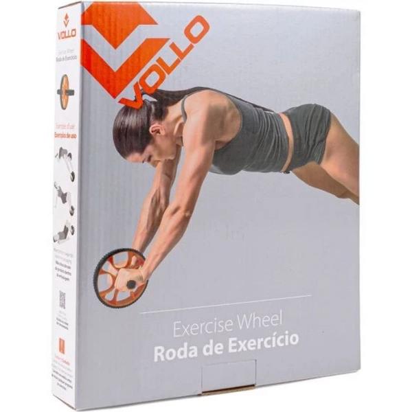 Imagem de Roda de Exercicios Abdominais Cor Alaranjado e Preto Vollo  Vollo Sports 