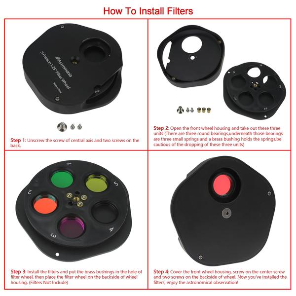 Imagem de Roda de filtro Astromania 1.25 Multiple de 5 posições para telescópio