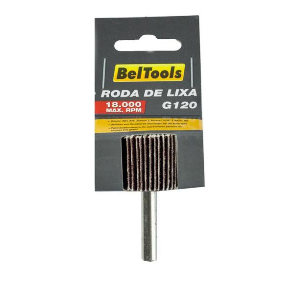 Imagem de Roda De Lixa 40x20mm G120 c/ Haste 1/4 Beltools