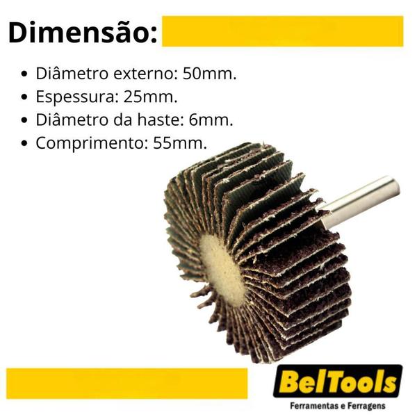 Imagem de Roda De Lixa 50X25 G50 Haste 1/4 Beltools