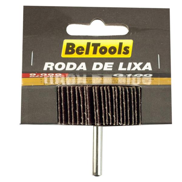 Imagem de Roda De Lixa 80x30mm G100 c/ Haste 1/4 Beltools