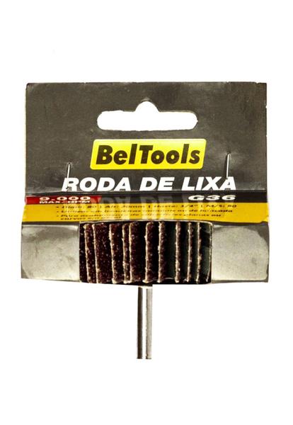 Roda De Lixa 80x30mm G36 c/ Haste 1/4 Beltools Imagem de Roda De Lixa 80x30mm G36 c/ Haste 1/4 Beltools