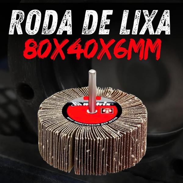 Imagem de Roda De Lixa Com Haste Para Madeira E Metal 80X40X6MM