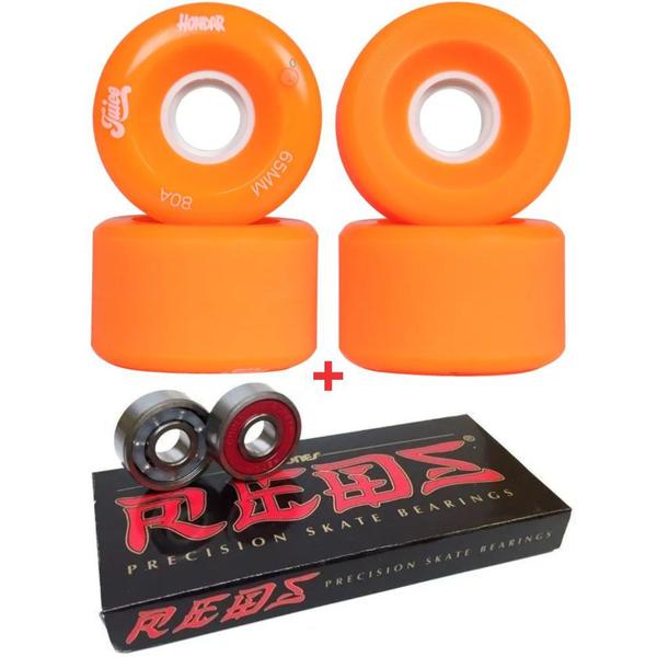 Imagem de Roda Hondar Juice 65mm 80A + Rolamento Red Bones