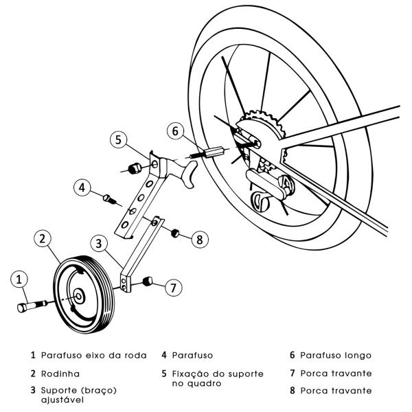 Imagem de Roda lateral para bicicleta com marchas reforçada  bike aro 20 ou 24 