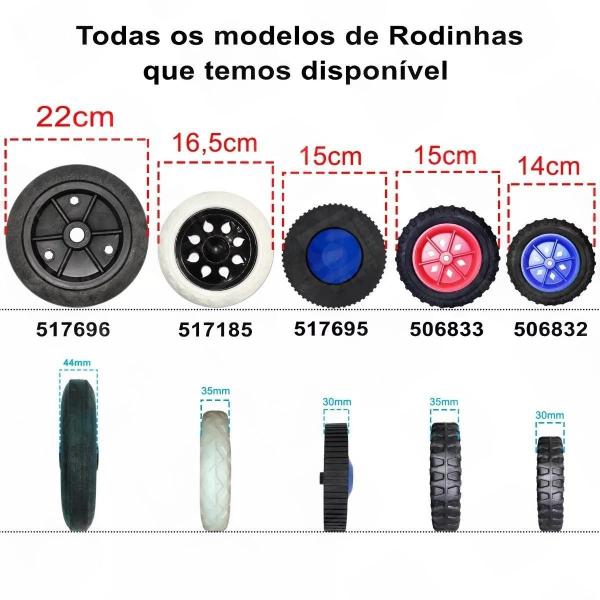 Imagem de Roda Para Carrinho 9 Polegadas Pvc Diâmetro Furo 7/8 165kg