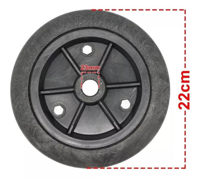 Imagem de Roda Para Carrinho 9 Polegadas Pvc Diâmetro Furo 7/8 165Kg