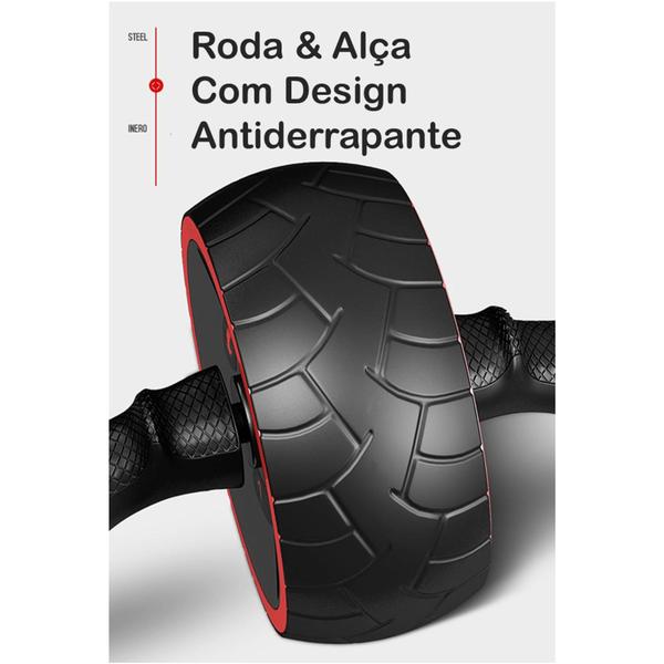 Imagem de Roda Rolo Abdominal Lombar Grossa Musculação Profissional - C128B LGC128B