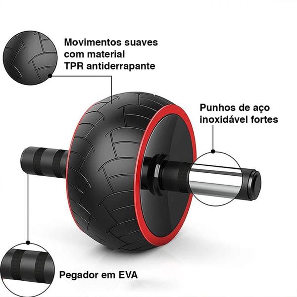 Imagem de Roda Rolo Abdominal Lorben Polia Larga Aparelho Exercício Fitness