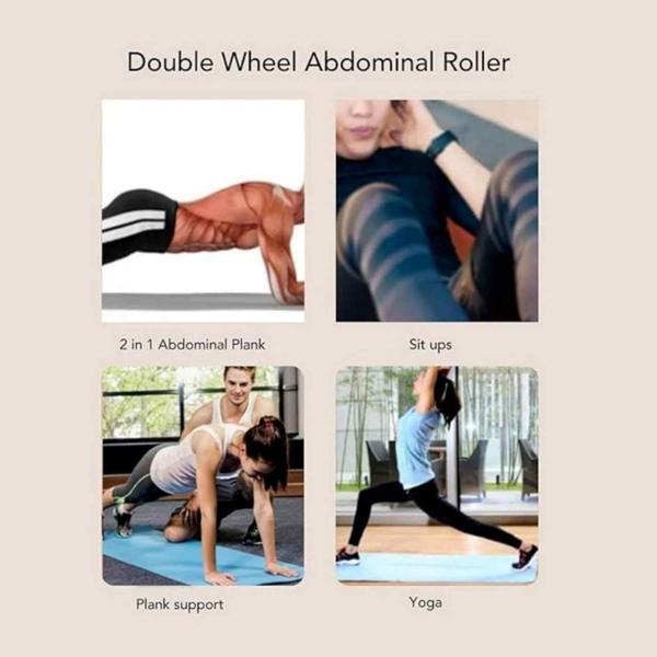 Imagem de Roda Rolo Abdominal Para Exercícios Treino Funcional Fitness Prancha Com Temporizador