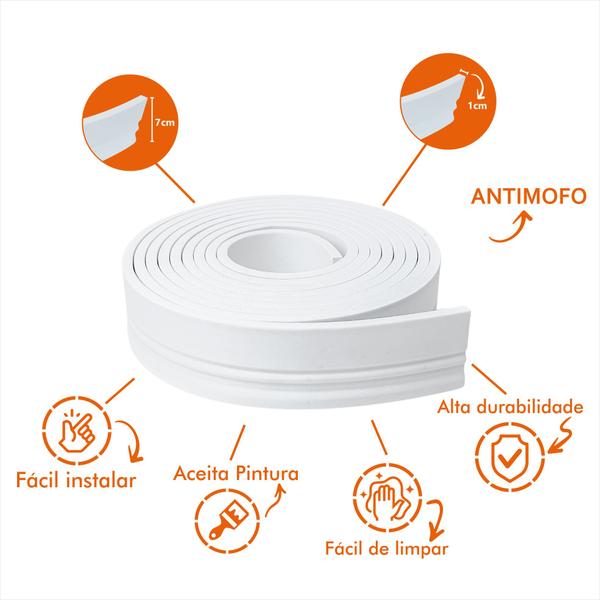 Imagem de Roda Teto Moldura Eva Autocolante Flexível 7x1cm - 50 metros