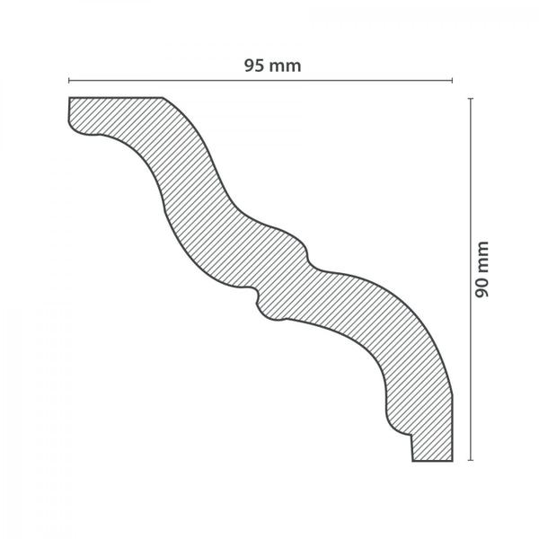 Imagem de Roda Teto Perfil de Poliestireno MT HomEstar - caixa com 6 m - Branco