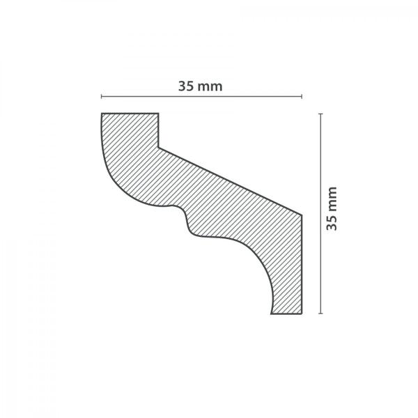 Imagem de Roda Teto Perfil de Poliestireno S35 HomEstar - caixa com 6 m - Branco