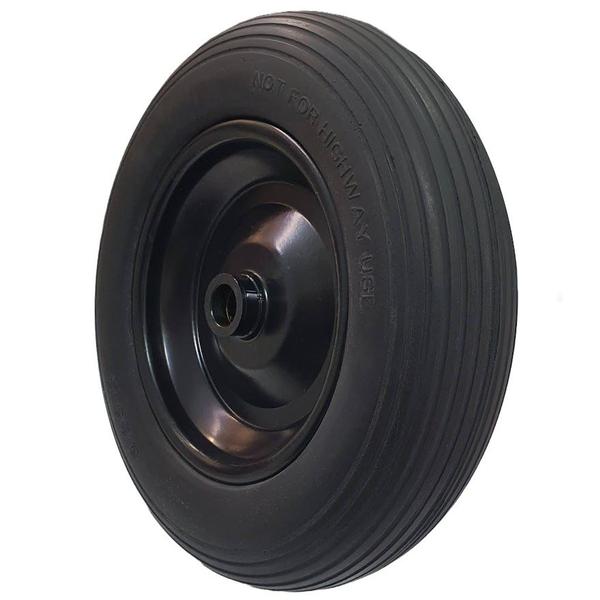 Imagem de Rodado Completo C/ Rolete 3.50-8 PU Aro Metal Preto De 1"