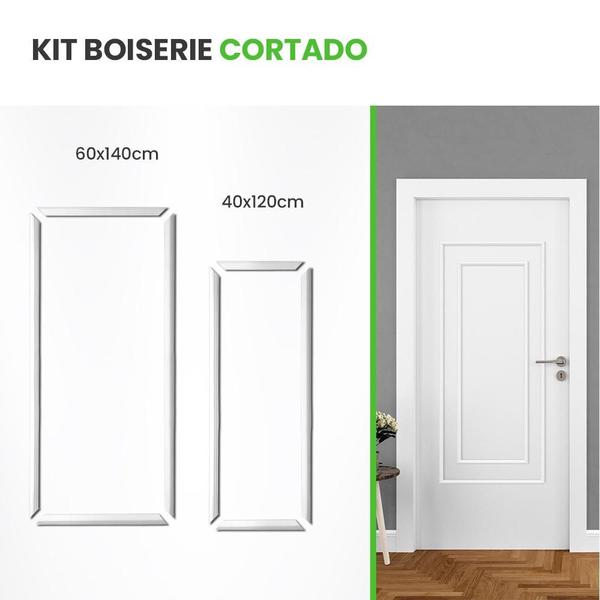 Imagem de Rodameio Boiserie Adesivo Kit Cortado Porta 60cm X 140cm E 40cm X 120cm - RM61 - 2,3