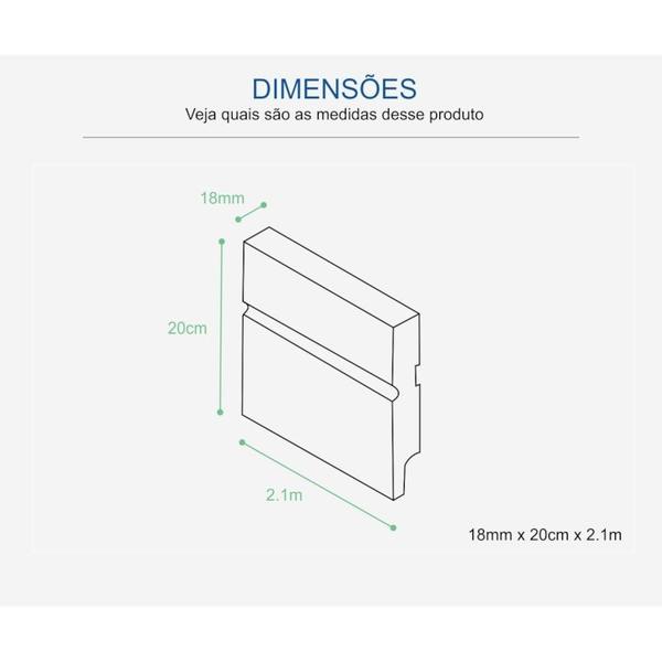 Imagem de Rodapé de MDF Durafloor Essencial E-05 Branca Polar 200mm x 18mm x 2100mm