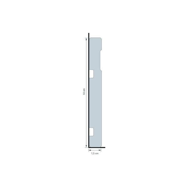 Imagem de Rodapé de Poliestireno Frisado Scandian 15mmx10cmx2,40m Metro Linear - caixa com 2,4 m - Preto