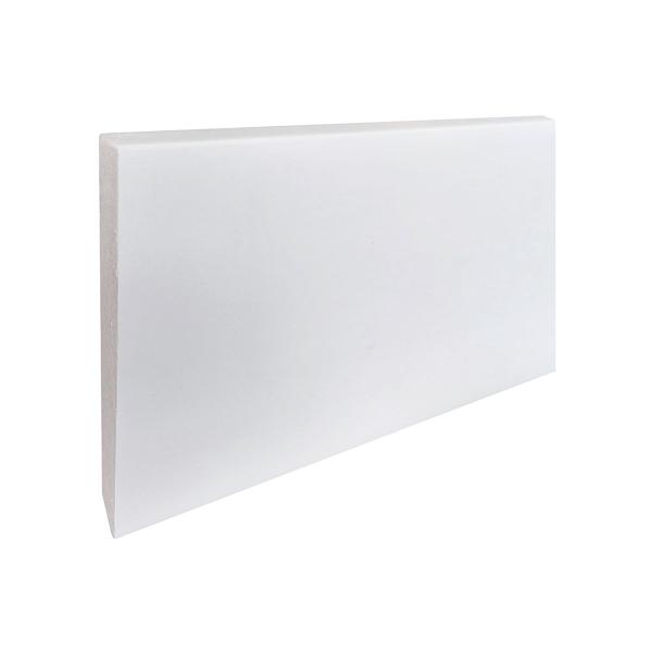 Imagem de Rodapé de Poliestireno Liso Branco Slim 15cm barra com 2 metros espessura 12mm