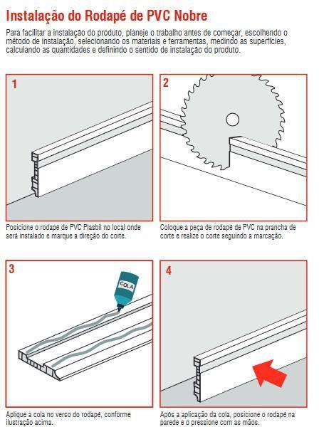 Imagem de Rodapé de Pvc 15cm Branco 7,2 Metros Kit 3 Barras de 2,4 M