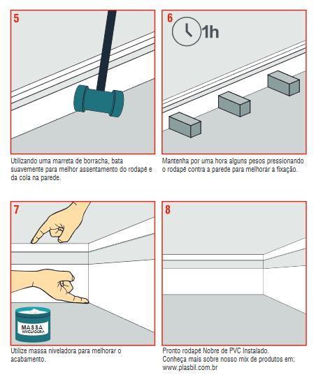 Imagem de Rodapé de Pvc 15cm Branco 7,2 Metros Kit 3 Barras de 2,4 M