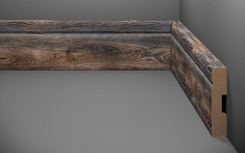 Rodapé Estilo Padrão 19 2,4x0,07m Canyon Black Oak Eucafloor Imagem de Rodapé Estilo Padrão 19 2,4x0,07m Canyon Black Oak Eucafloor