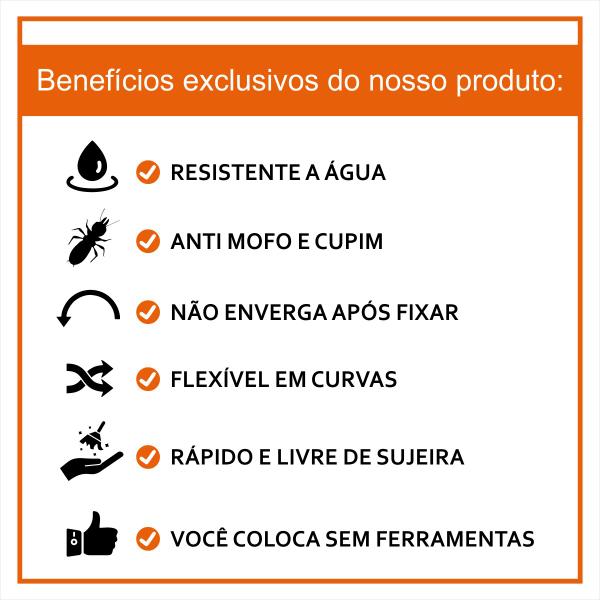 Imagem de Rodapé Flexível Eva Autocolante 5x1cm - 10 Metros