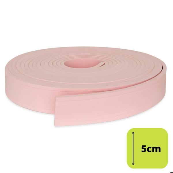 Imagem de Rodapé Moldura Autocolante Flexível 5Cm Liso 10 Mts Rosa