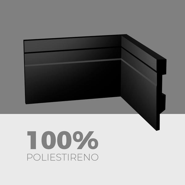 Rodapé Poliestireno 10cm Frisado Preto 1m RM Decor Imagem de Rodapé Poliestireno 10cm Frisado Preto 1m RM Decor