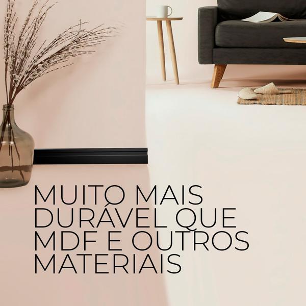 Rodapé Poliestireno 10cm Frisado Preto 1m RM Decor Imagem de Rodapé Poliestireno 10cm Frisado Preto 1m RM Decor