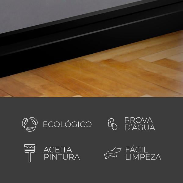 Rodapé Poliestireno 10cm Frisado Preto 1m RM Decor Imagem de Rodapé Poliestireno 10cm Frisado Preto 1m RM Decor