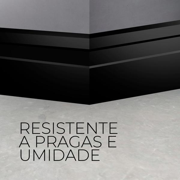 Rodapé Poliestireno 10cm Frisado Preto 1m RM Decor Imagem de Rodapé Poliestireno 10cm Frisado Preto 1m RM Decor