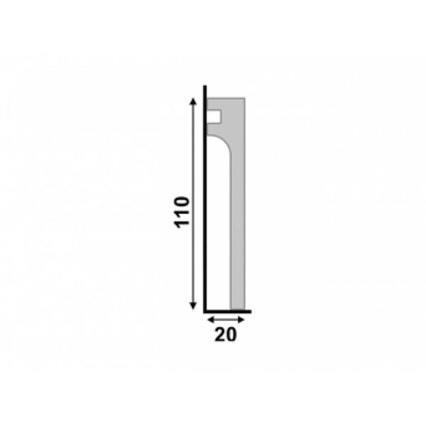 Imagem de Rodapé Santa Luzia Reforma Branco Liso 548 110x2400mm