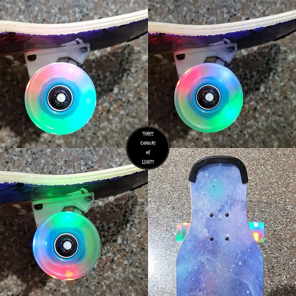 Imagem de Rodas de skate FREEDERE 60mm com rolamentos LED Cruiser x4