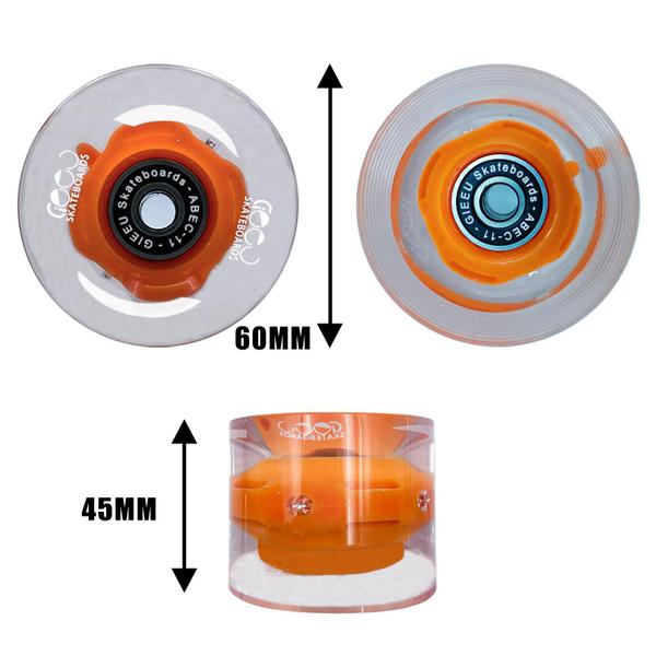 Imagem de Rodas de skate GIEEU 60mm com rolamentos Longboard 80A x4