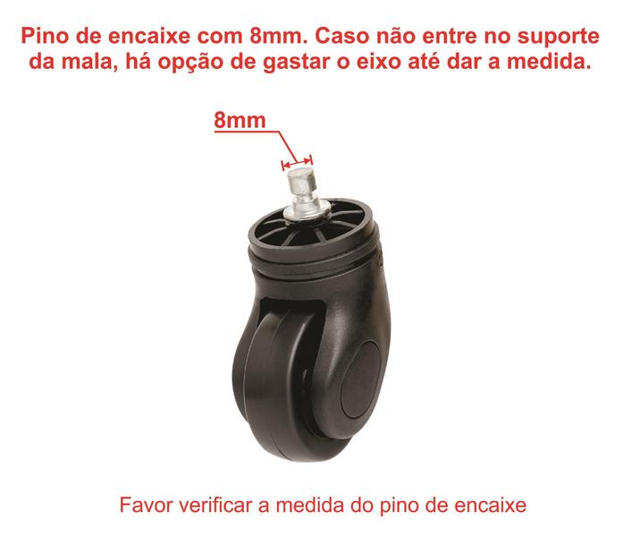 Imagem de Rodinha de Mala de Viagem Reposição com Necessaire Clean