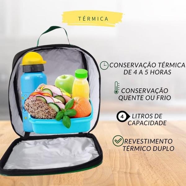 Imagem de Rodinha Escolar Mochila Infantil Menino Bolsa Masculina Criança Grande + Lancheira Termica