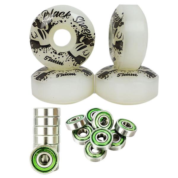 Imagem de Rodinha Skate Roda Black Sheep 53mm e  Jogo Rolamento Abec 9