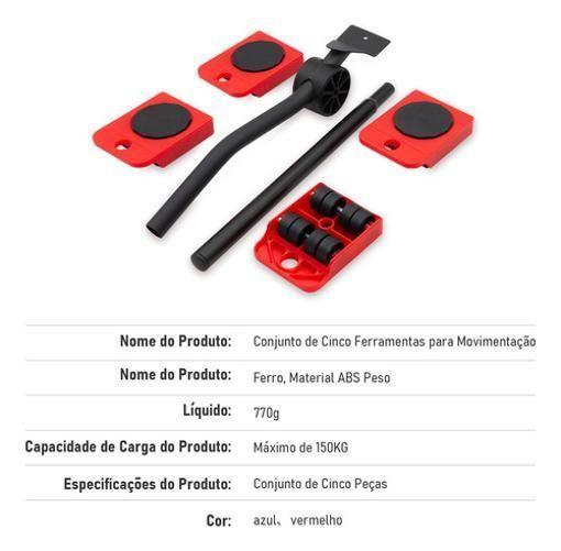 Imagem de Rodinha Transportador Levantador Moveis Alavanca Vermelho