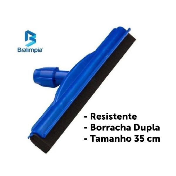 Imagem de Rodo bralimpia dry 35cm azul sem cabo