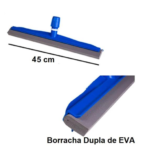 Imagem de Rodo Dry 45 Cm Plástico Borracha Dupla Bralimpia - Sem Cabo