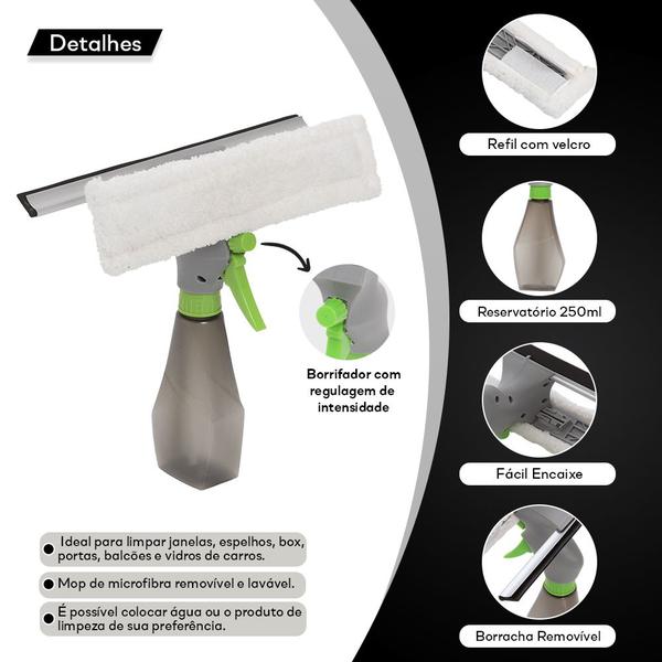 Rodo Esfregão Limpeza Janela 3 em 1 Dispenser Quality House Imagem de Rodo Esfregão Limpeza Janela 3 em 1 Dispenser Quality House