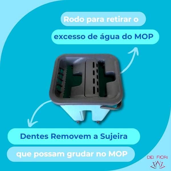 Imagem de Rodo Flat Mop E Balde Lava E Seca Profissional Com 2 Refis