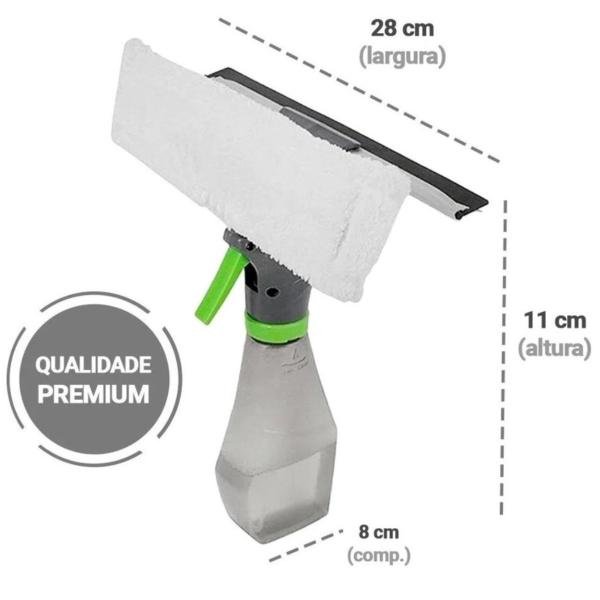 Rodo Limpa Vidro 3 em 1 Spray + Mop + Rodo Plástico 250ml - Clink Imagem de Rodo Limpa Vidro 3 em 1 Spray + Mop + Rodo Plástico 250ml