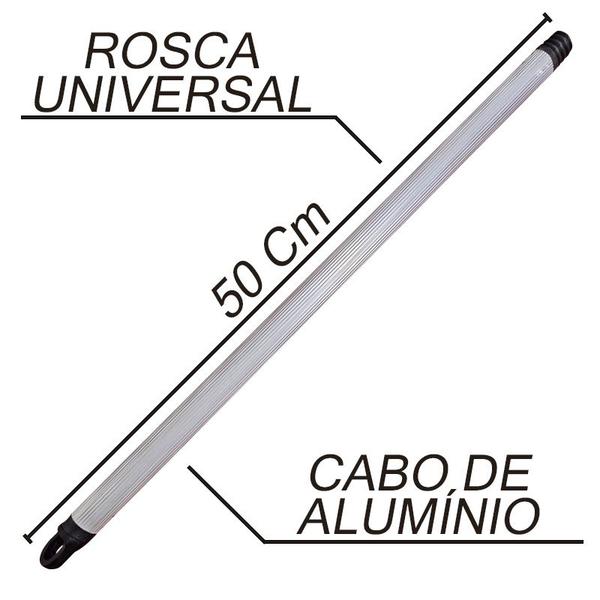 Imagem de Rodo Limpa Vidros Combinado 45 Cm Régua Flanela Com Cabo Alumínio