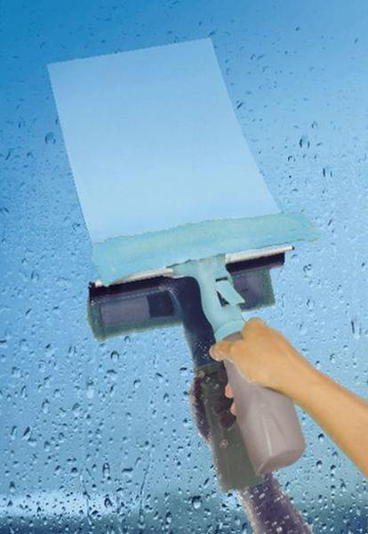 Imagem de Rodo magico limpa vidros e janelas com spray mop dispenser borrifador 3 em 1 - Mor