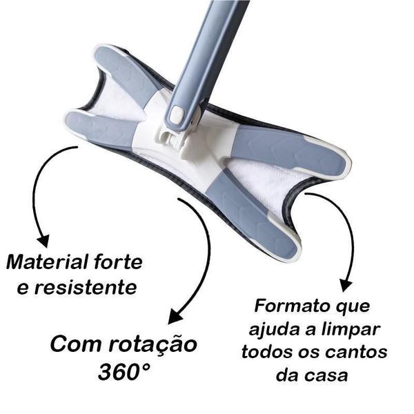 Imagem de Rodo Mop Esfregão Xmop Giratório Lava E Seca Com Torção